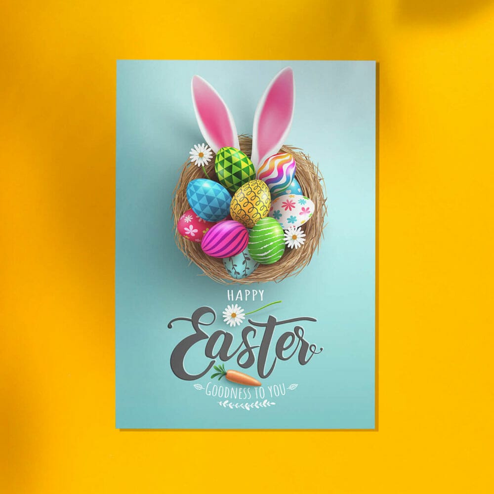 Free Easter Card Mockup PSD Template
