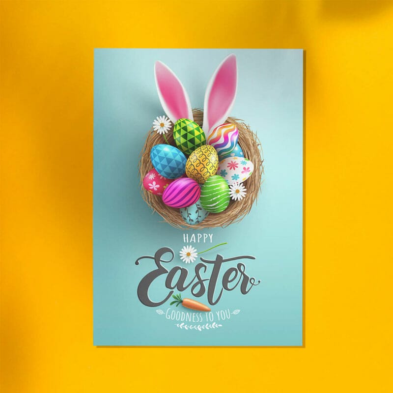 Free Easter Card Mockup PSD Template