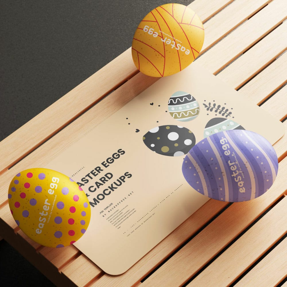 Free Easter Eggs & Card Mockups PSD