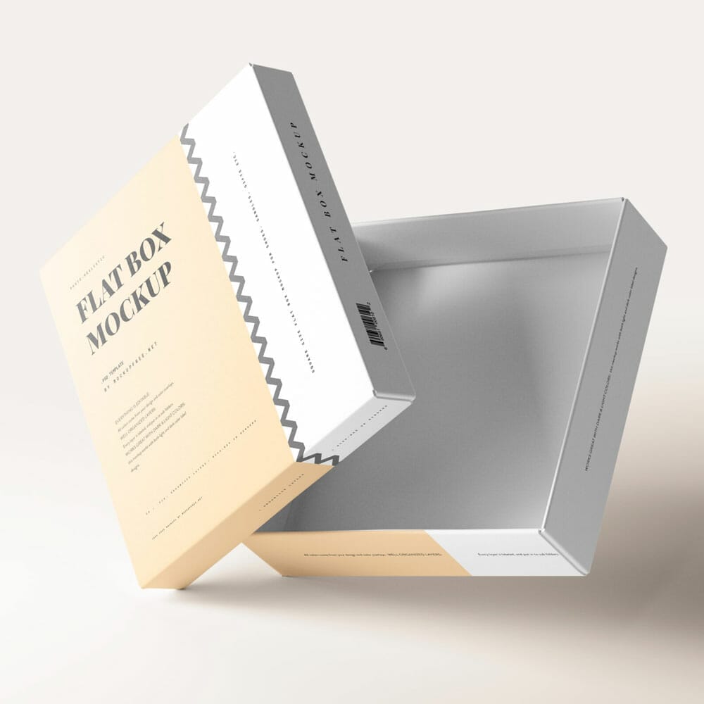 Free Flat Box Mockup PSD