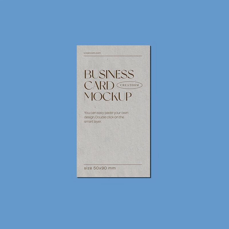 Free Front View Card Vertical Mockup PSD