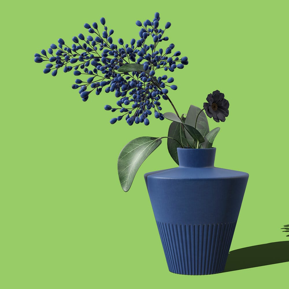 Free Front View Plant In Vase Mockup PSD