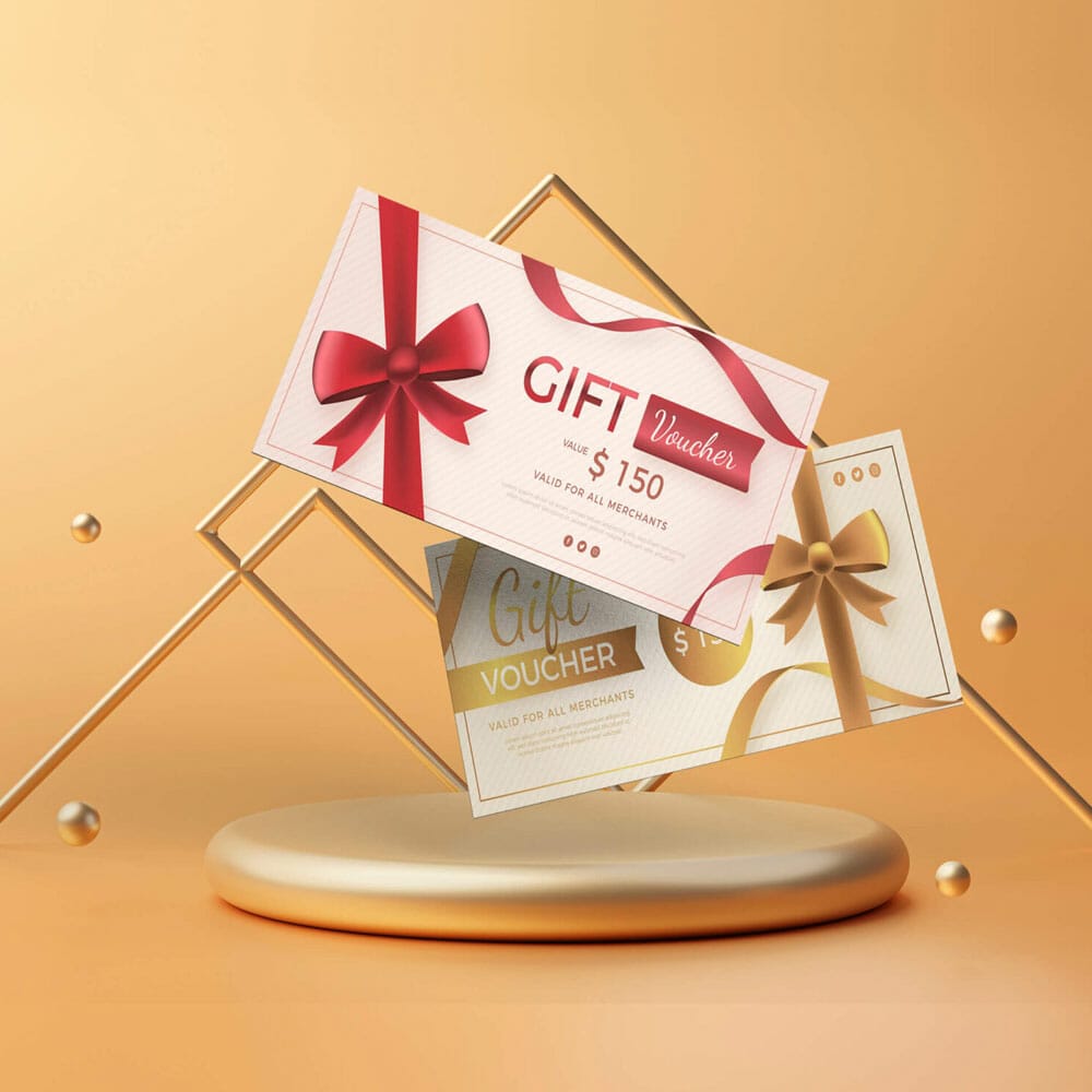 Free Gift Voucher Mockup PSD Template