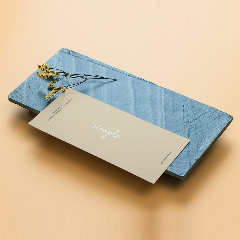 Free Horizontal DL Flyer On Green Stone Mockup PSD