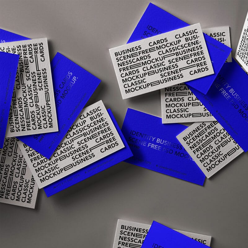 Free Identity Scene PSD Business Cards Mockup