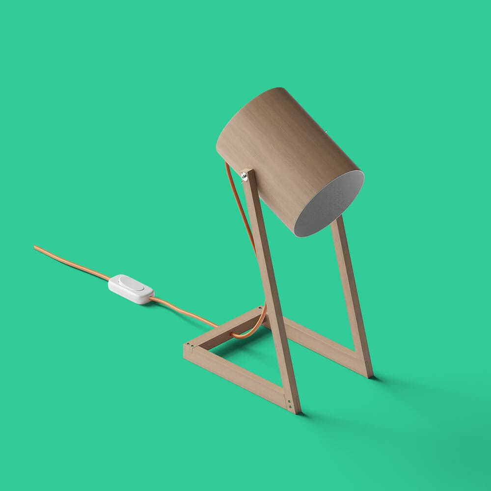 Free Isometric Table Lamp Mockup PSD