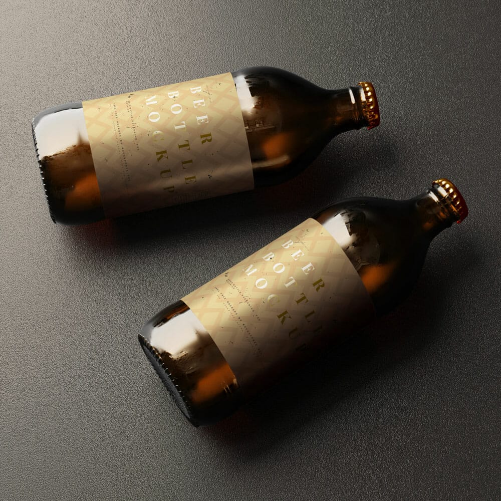 Free Large Beer Bottle Mockups PSD