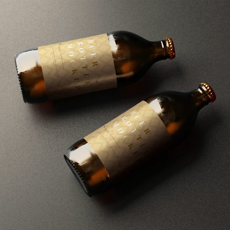 Free Large Beer Bottle Mockups PSD