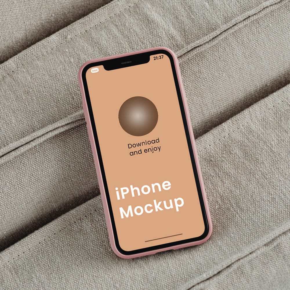 Free Lying iPhone Mockup PSD
