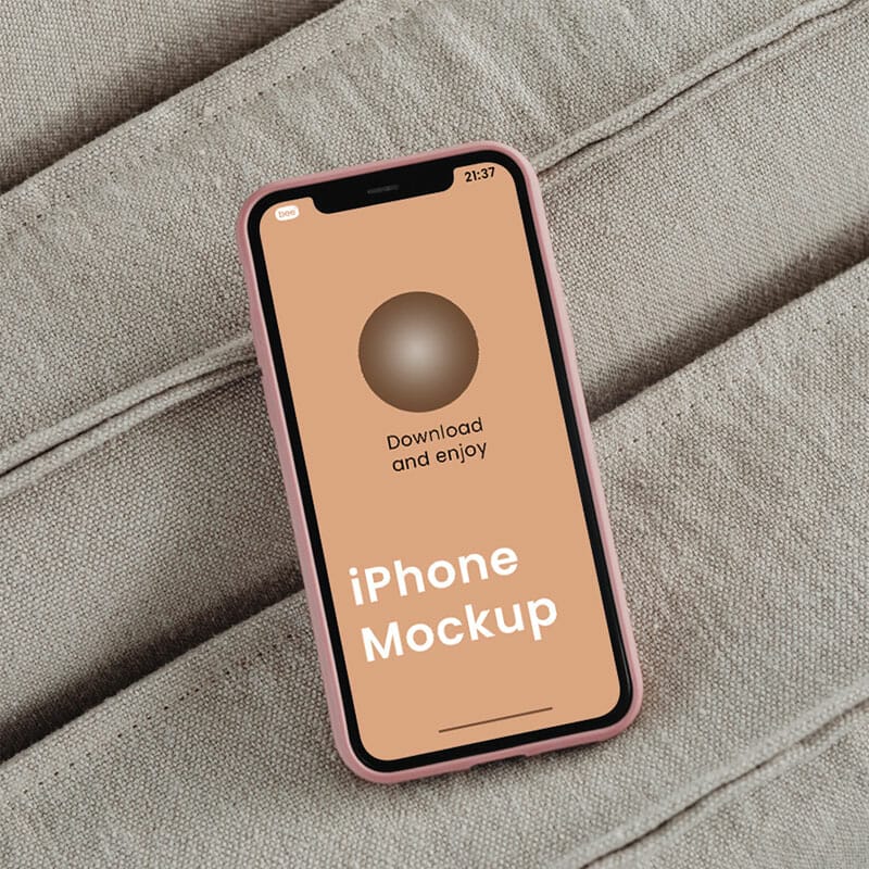 Free Lying iPhone Mockup PSD