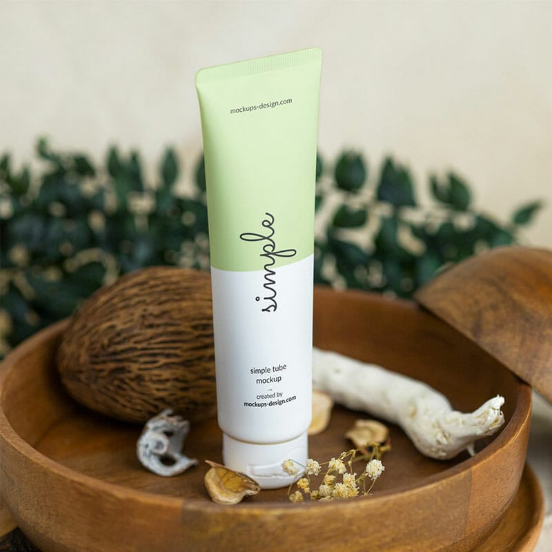 Free Natural Cosmetic Tube Mockup PSD