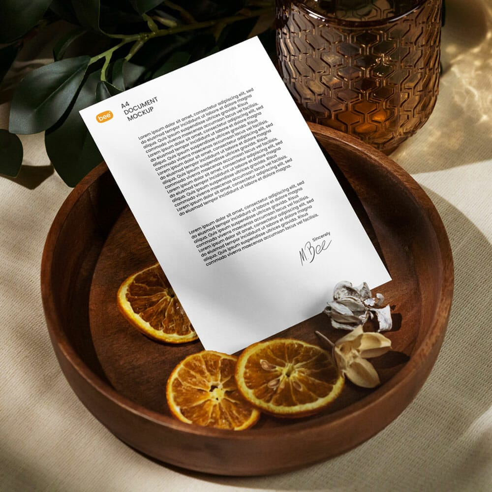 Free Paper Letterhead Mockup PSD