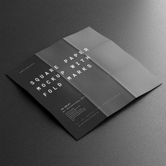 Free Paper Mockup With Fold Marks PSD