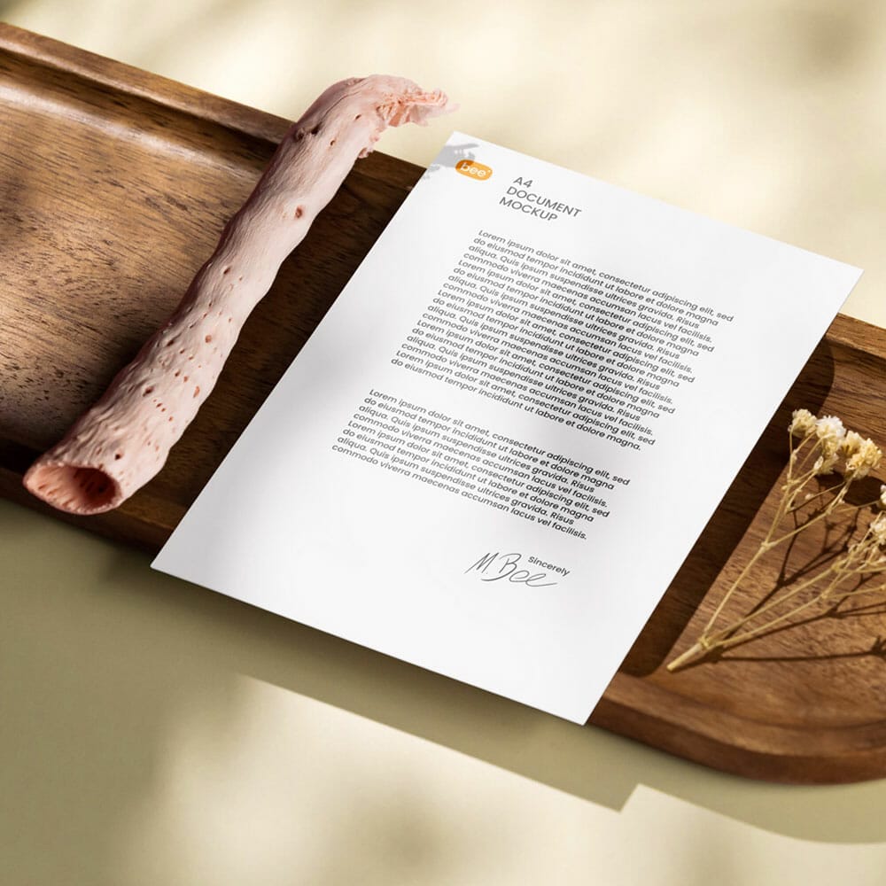 Free Perspective Letterhead Mockup PSD