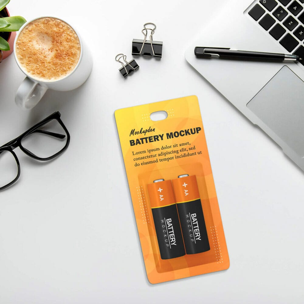 Free Remote Battery Mockup PSD Template