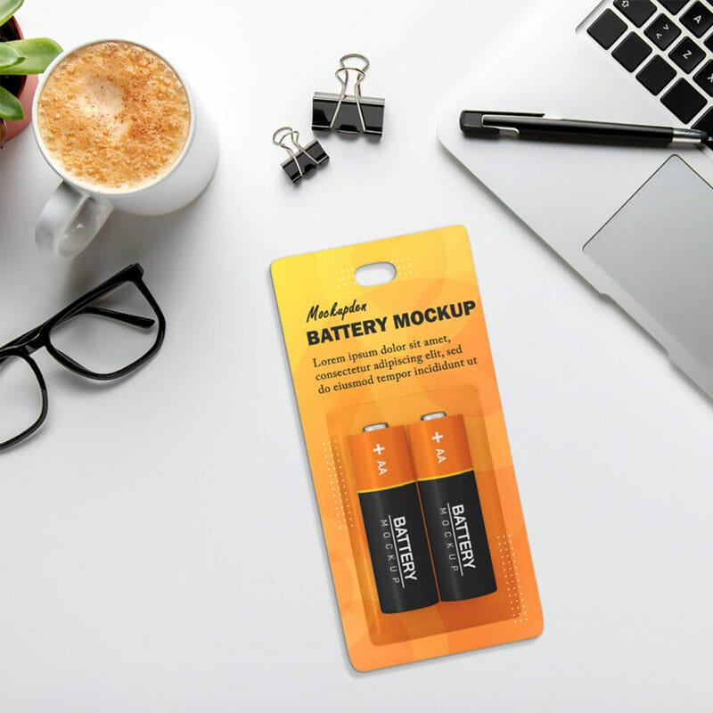 Free Remote Battery Mockup PSD Template