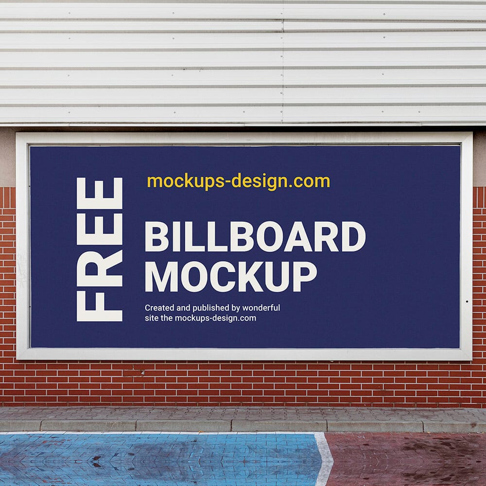 Free Single Billboard Mockup PSD