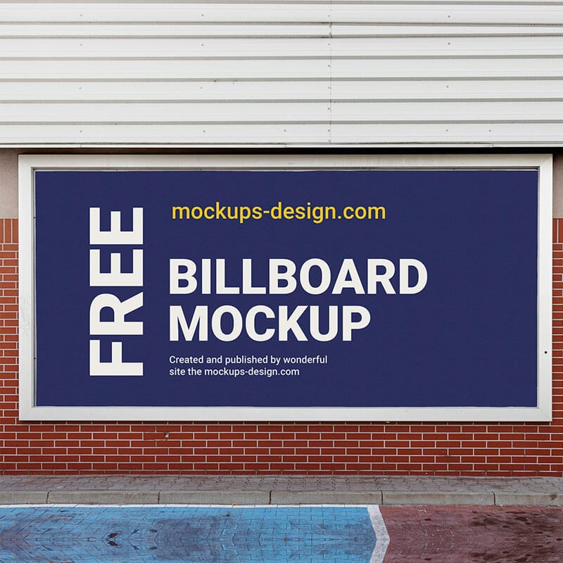 Free Single Billboard Mockup PSD