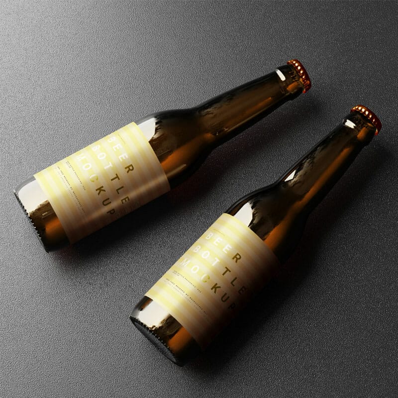 Free Slim Beer Bottle Mockup PSD