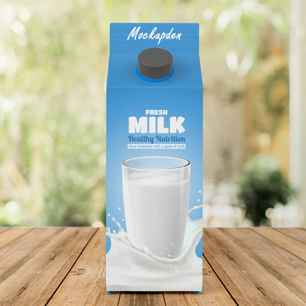 Free Small Milk Carton Mockup PSD Template