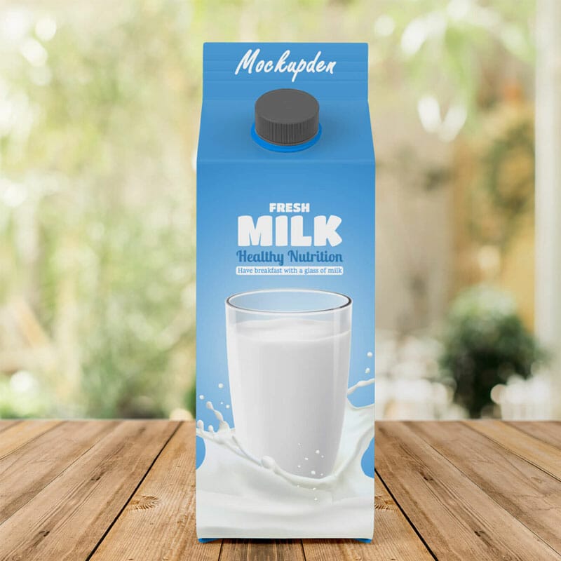 Free Small Milk Carton Mockup PSD Template