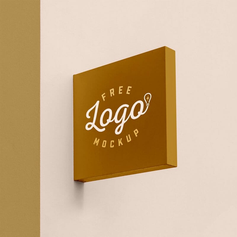 Free Square Signage Mockup PSD
