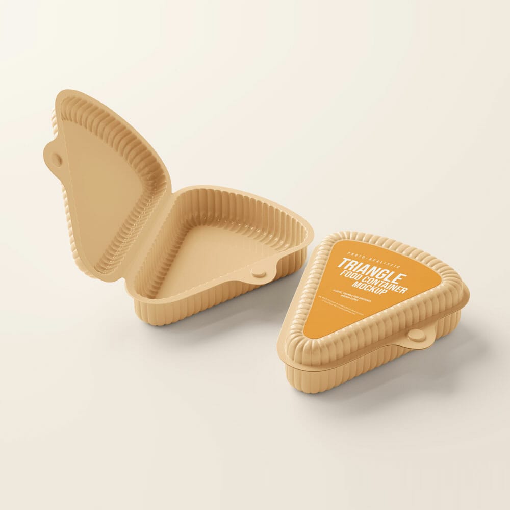 Free Triangle Food Container Mockup PSD