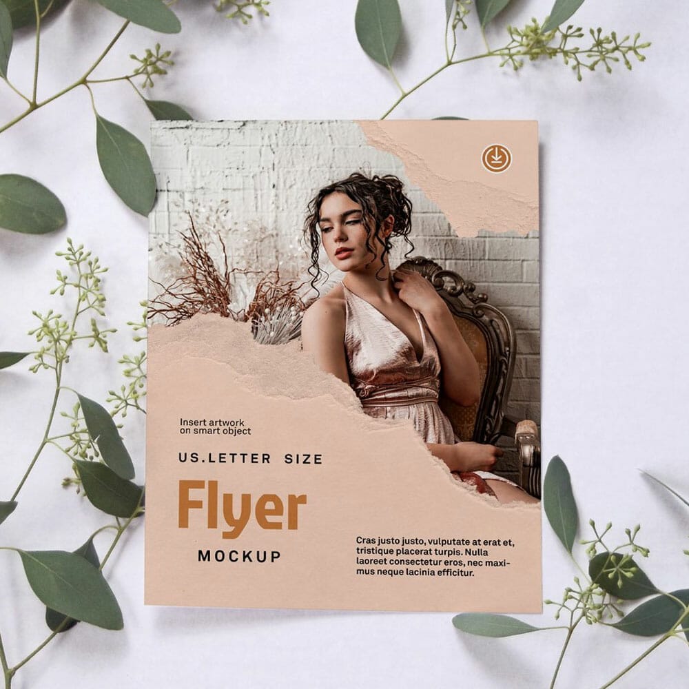 Free US Letter Size Flyer Mockup PSD