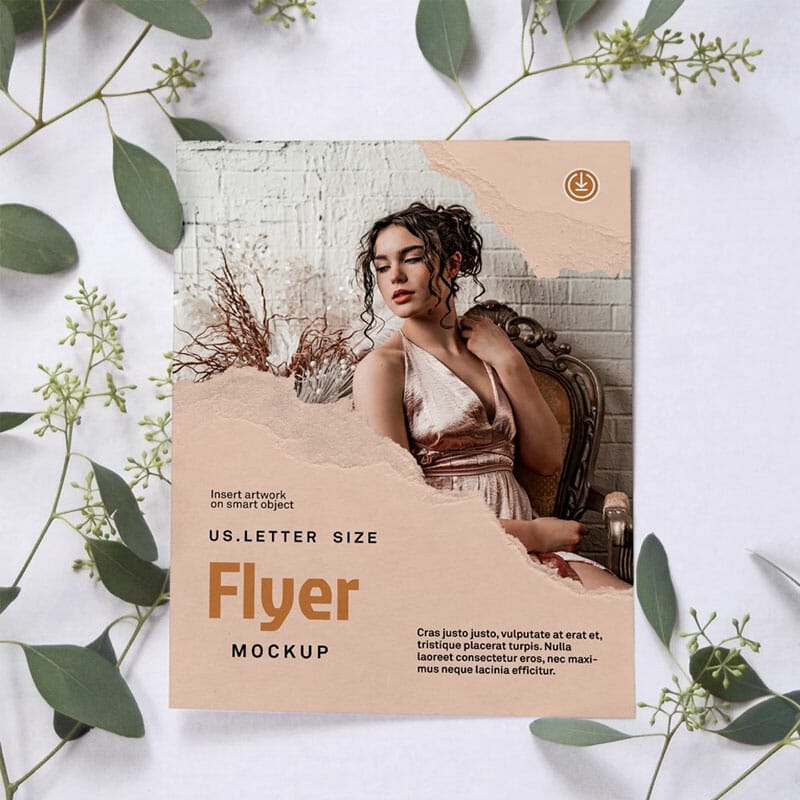 Free US Letter Size Flyer Mockup PSD