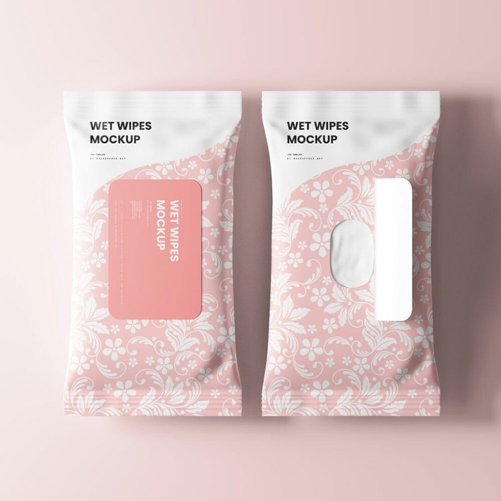 Free Wet Wipe Mockup PSD