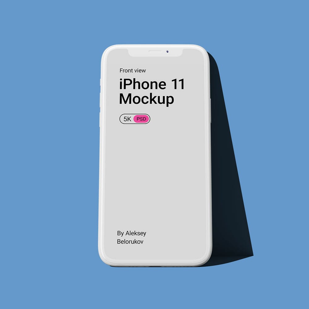 Front View Free Clay iPhone 11 Pro Mockup PSD