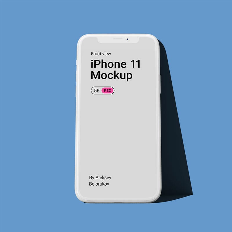 Front View Free Clay iPhone 11 Pro Mockup PSD
