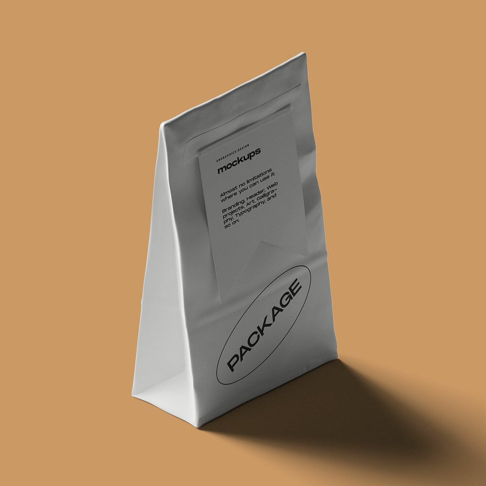 Isometric Free Paper Bag Mockup PSD