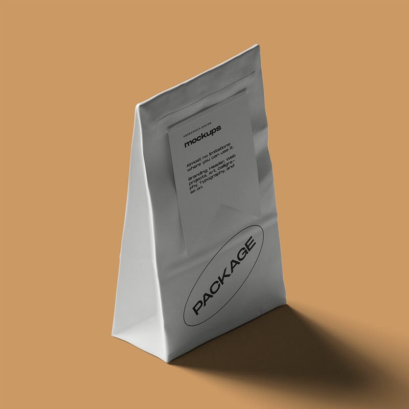 Isometric Free Paper Bag Mockup PSD