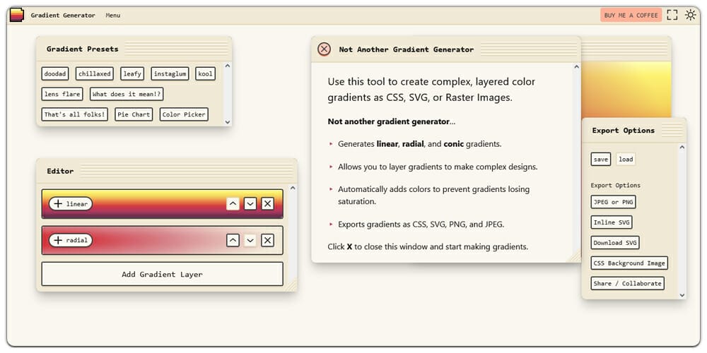 Not Another Gradient Generator