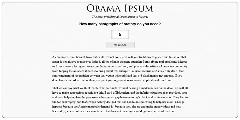Obama Ipsum