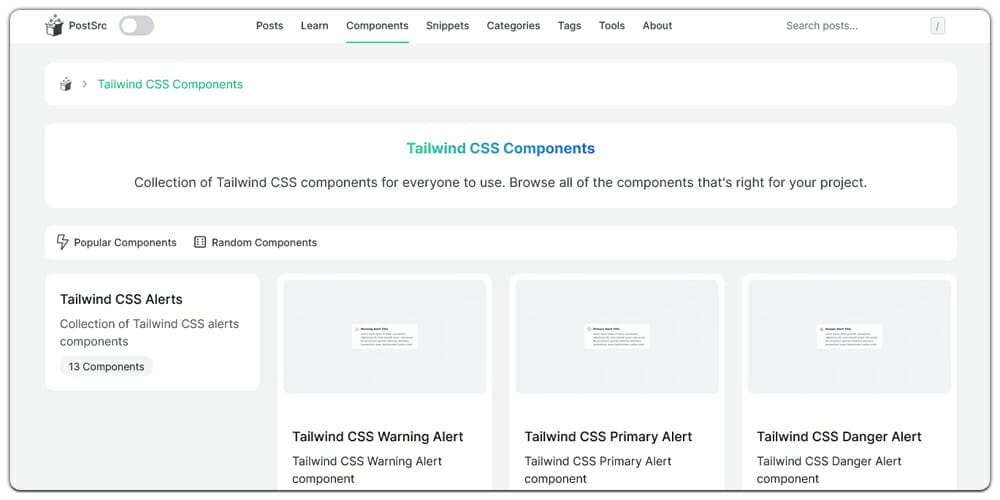 Free Tailwind CSS UI Components And Resources