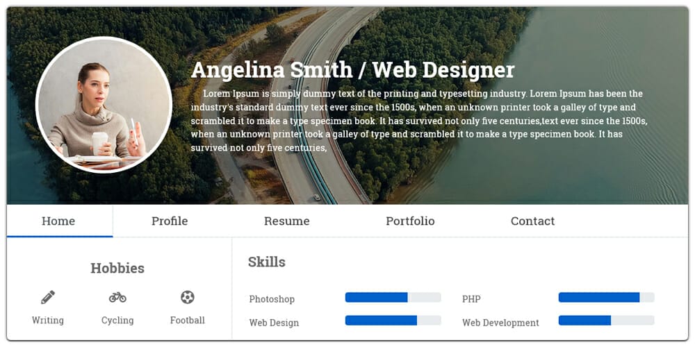 Professional Resume Bootstrap HTML Web Template