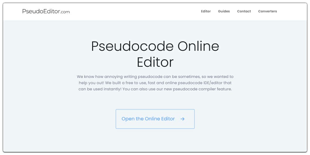 Pseudocode Online Editor