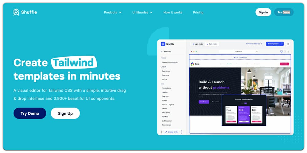 Shuffle Tailwind Editor