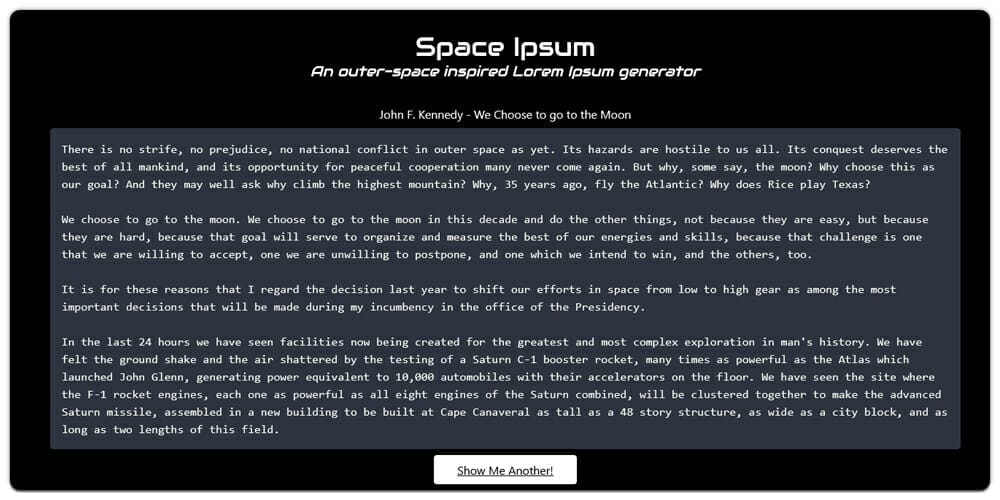 Space Ipsum