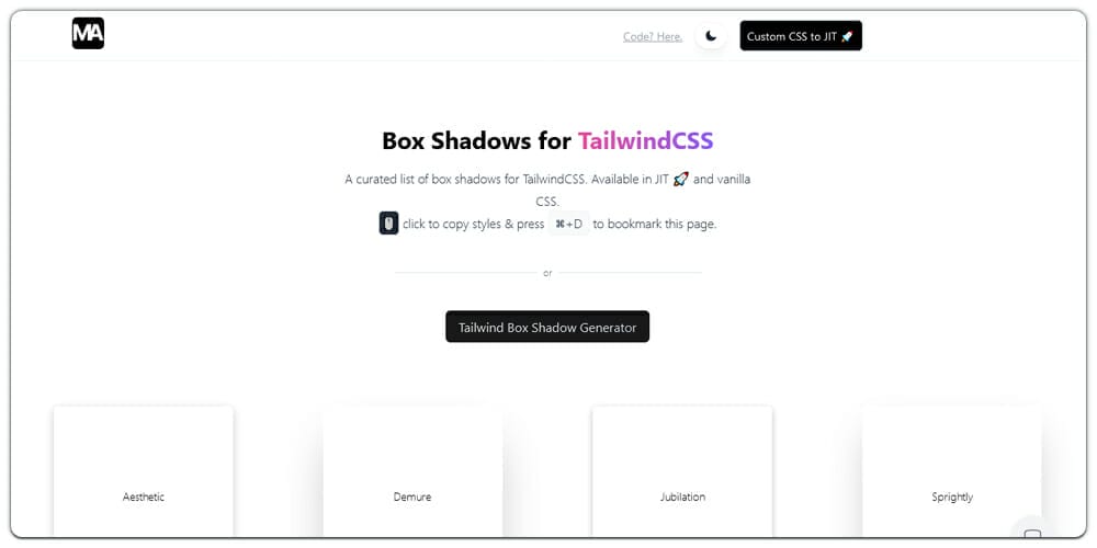 Tailwind Box Shadows