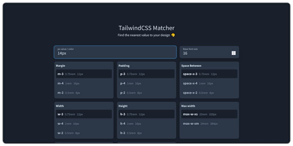 TailwindCSS Matcher