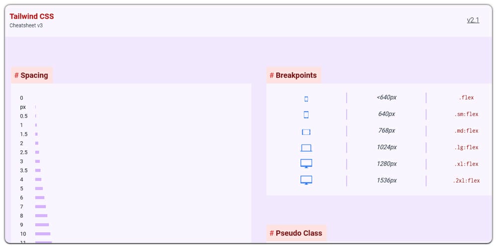 Tailwindcss Cheatsheet