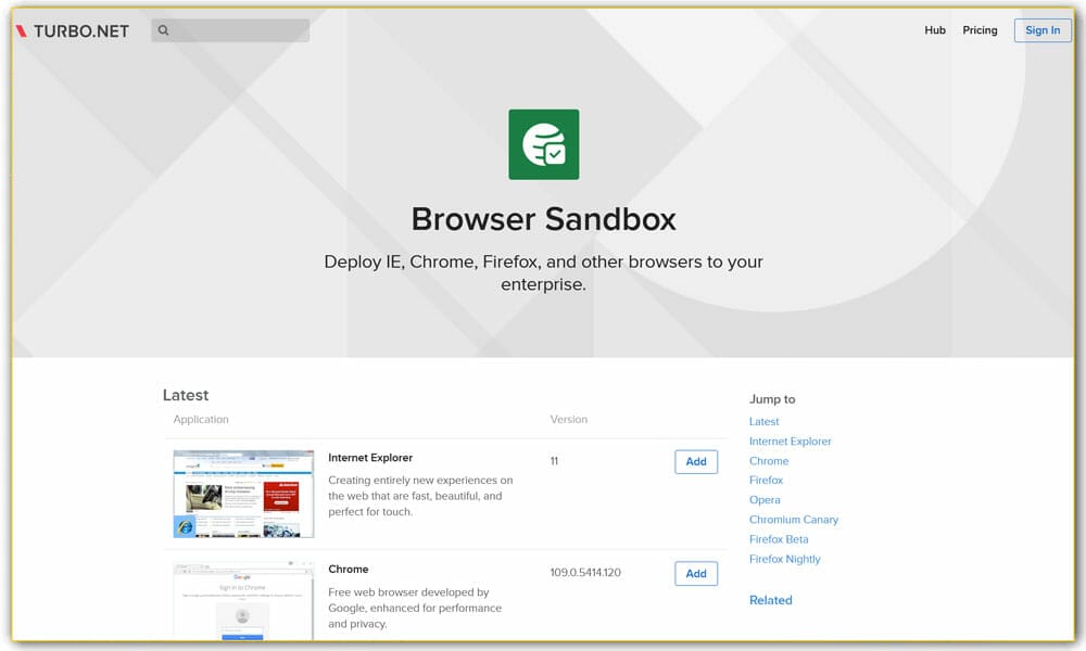 Turbo Browser Sandbox