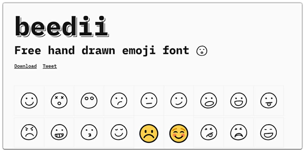 Beedii Hand Drawn Emoji Font