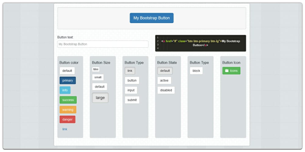 Free Bootstrap Button Generators » CSS Author