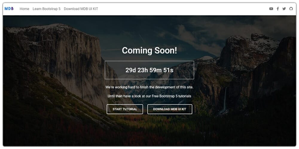 Bootstrap 5 Under Construction Template