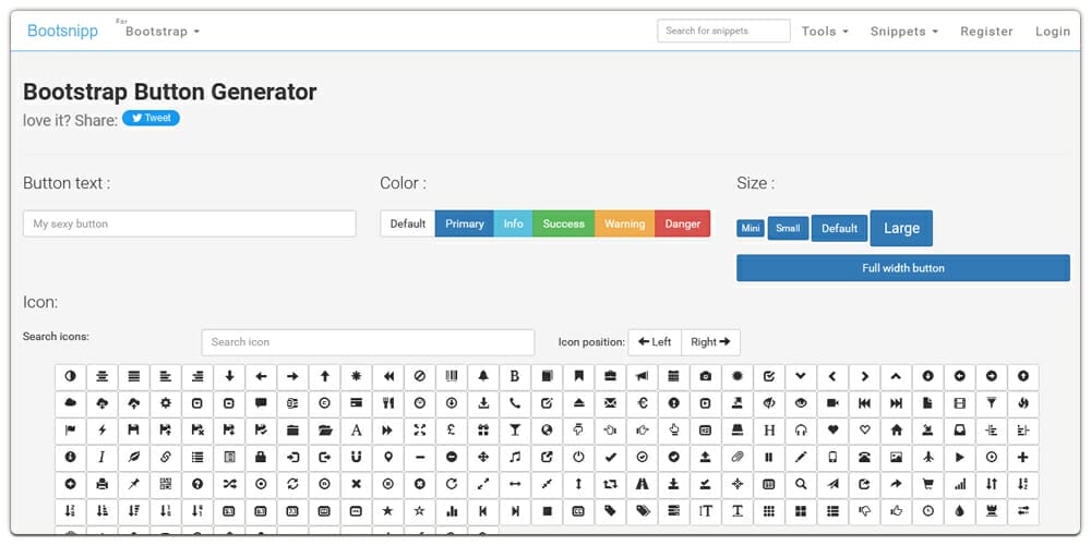 Free Bootstrap Button Generators » CSS Author
