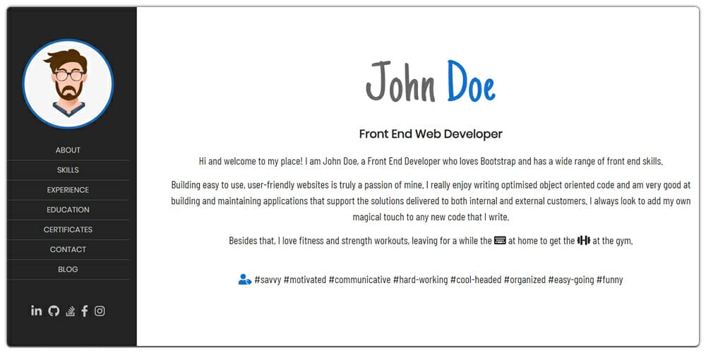 Bootstrap4 Resume